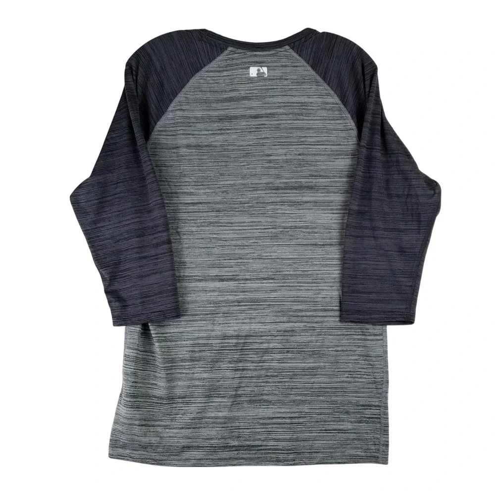 Nike MLB Dri-FIT 3/4 Sleeve Shirt Mens‎ Small Grey Heathered Baseball Training